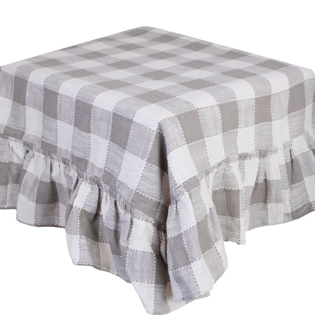 Table Cloth Ida Check Beige/White