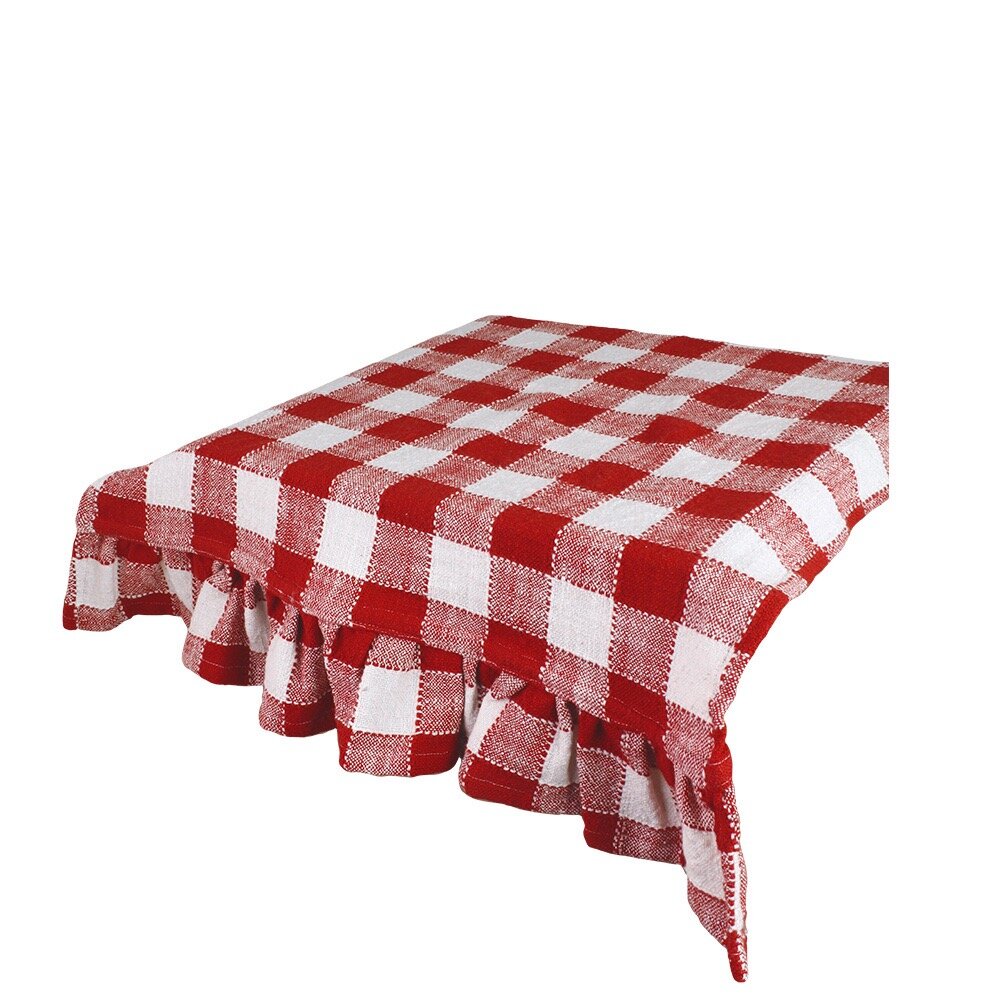 Table Runner Ida Check - Red/White