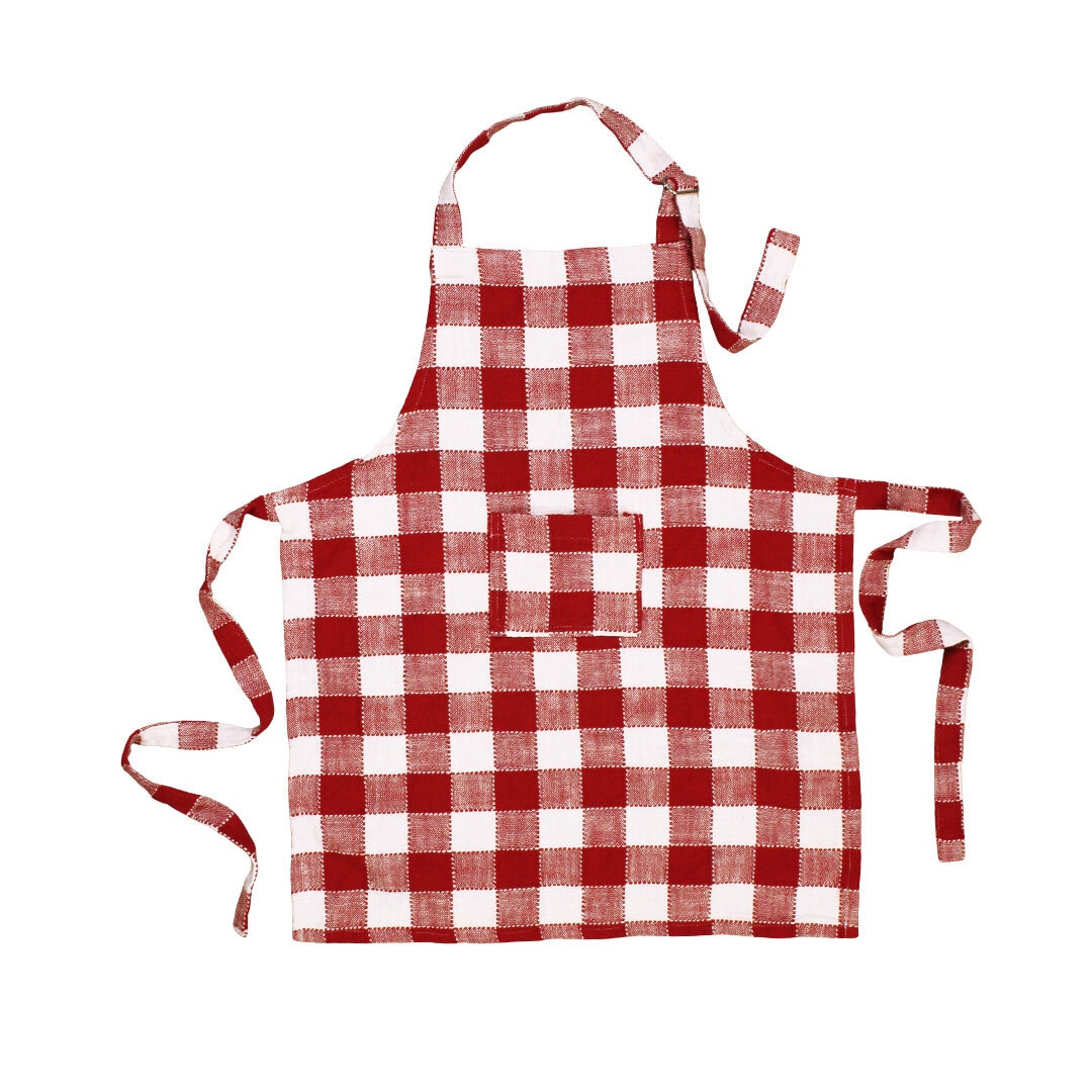 Children´s Apron Check Red/White
