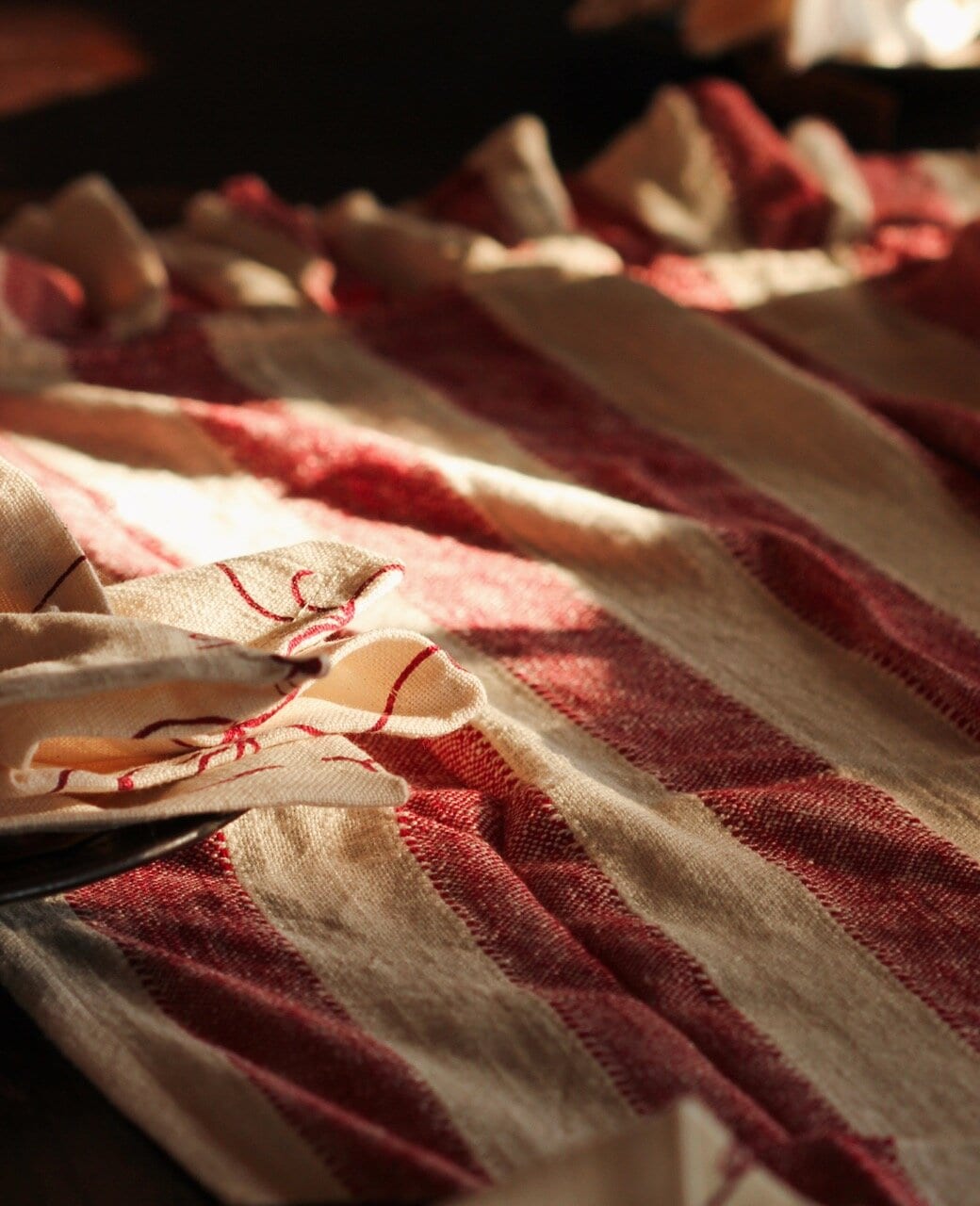 Table Runner Ida Stripe Red/White