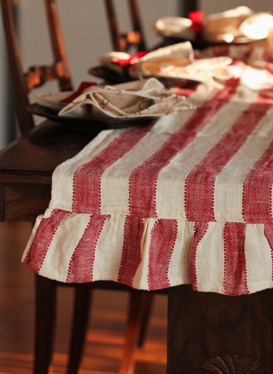 Table Runner Ida Stripe Red/White