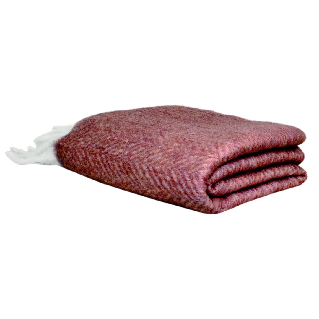 Wool Plaid Burgundy w. Light Fringes