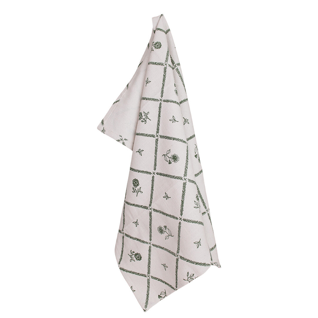 Kitchen Towel Lovisa Green/White