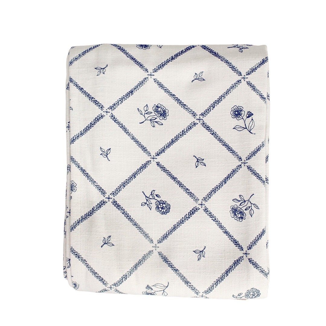 Duk Lovisa 115 x 115 Blå/Vit