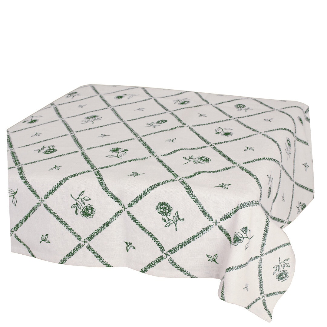 Table Cloth Lovisa 140 x 240 Green/White