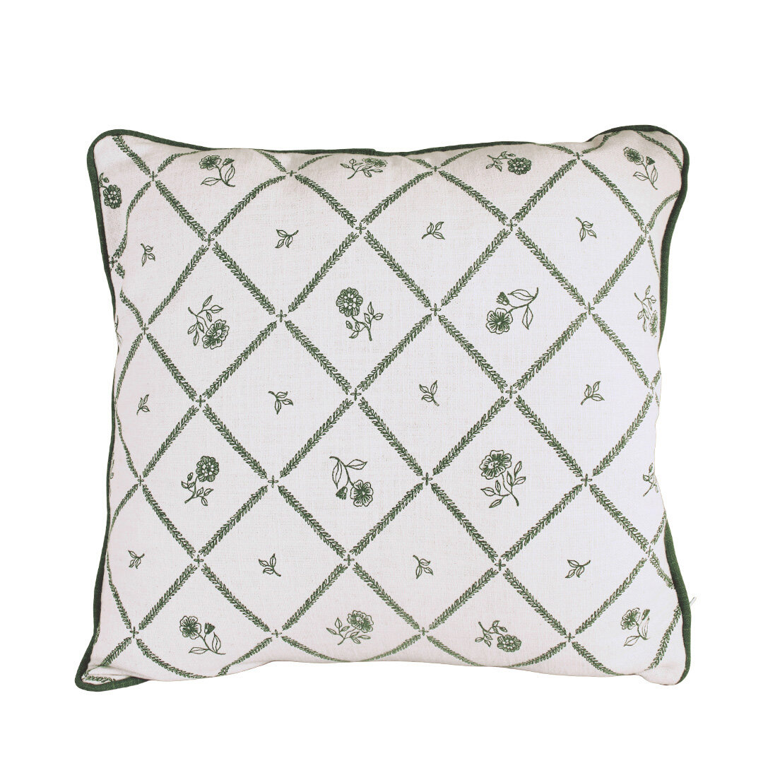 Cushion Cover Lovisa 45 x 45 Green/White