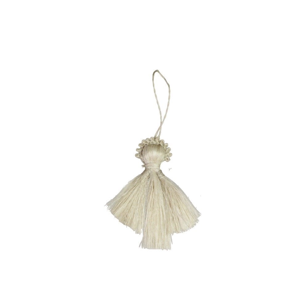 Angel ornament Vilma - jute, off-white, small, S/4