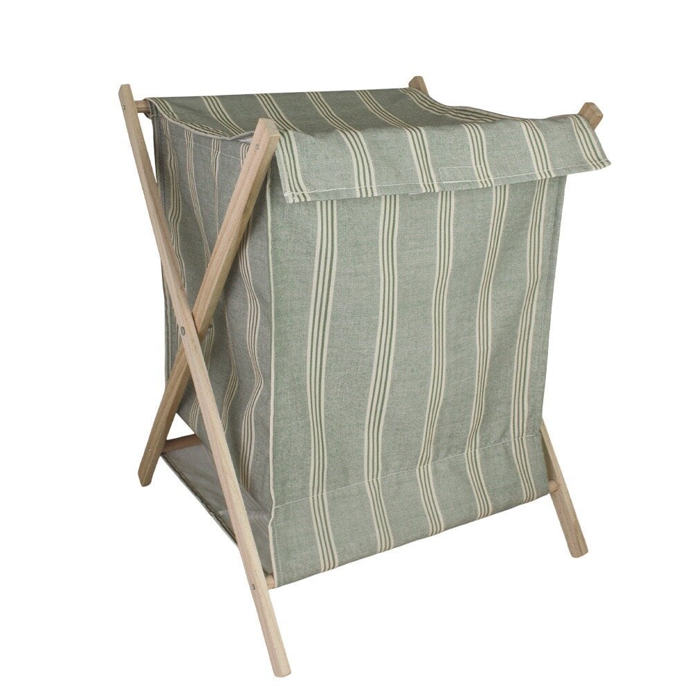 Laundry Basket Simona Striped - Green