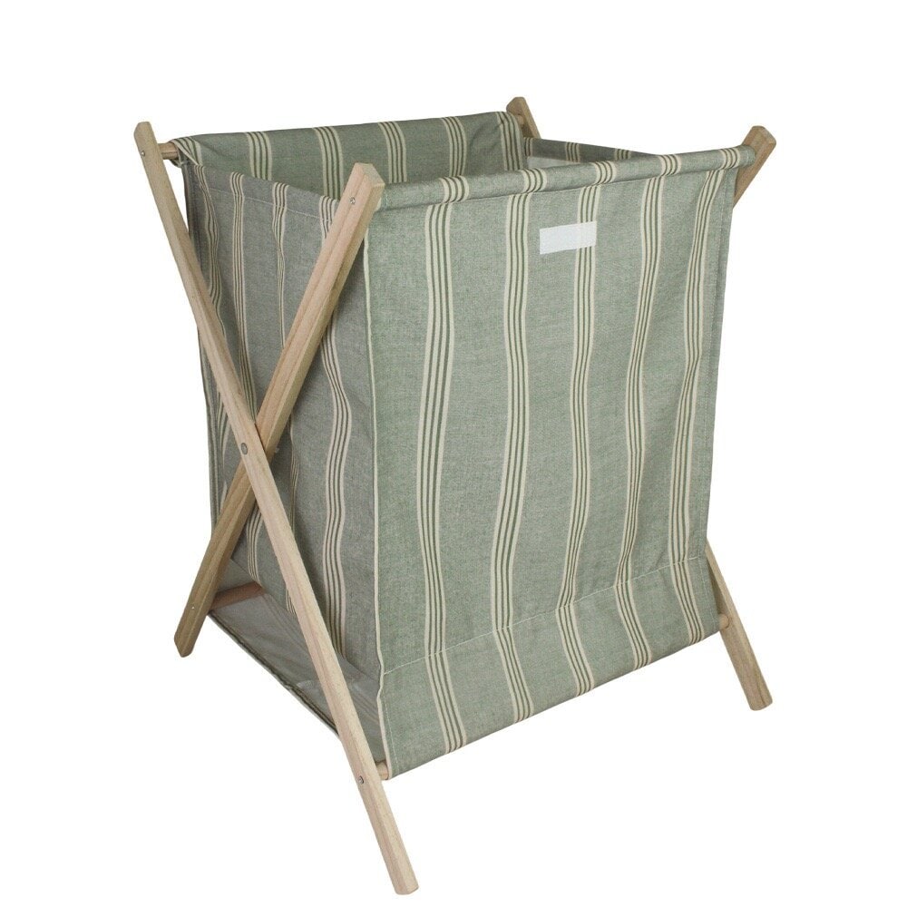 Laundry Basket Simona Striped - Green