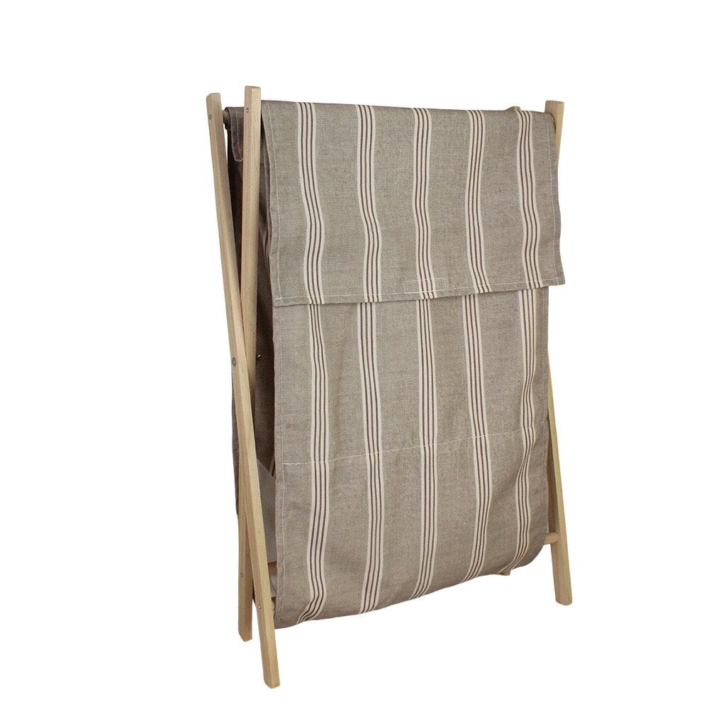 Laundry Basket Simona Striped - Brown