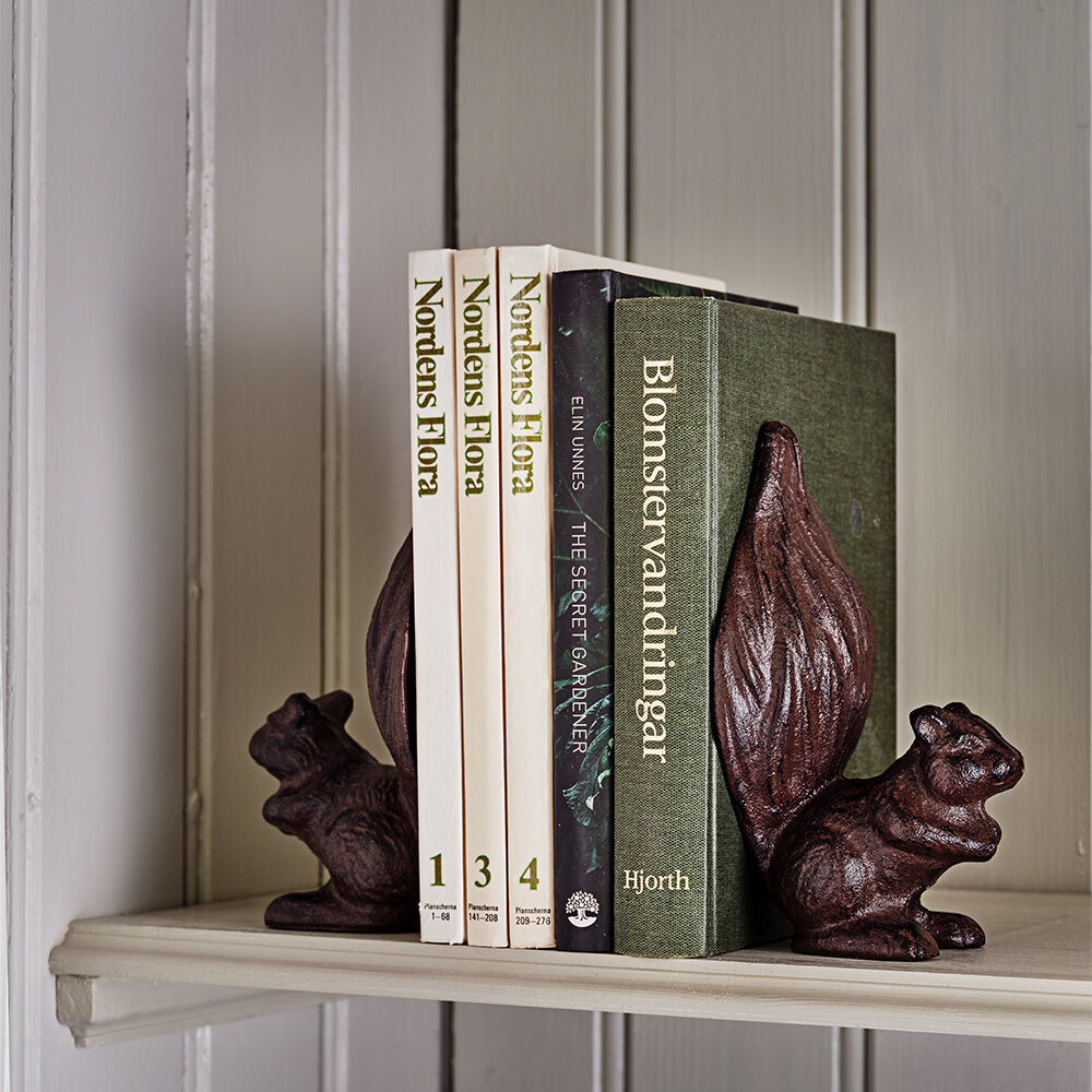 Book End Squirrels S/2 Cast Iron Antique Brown