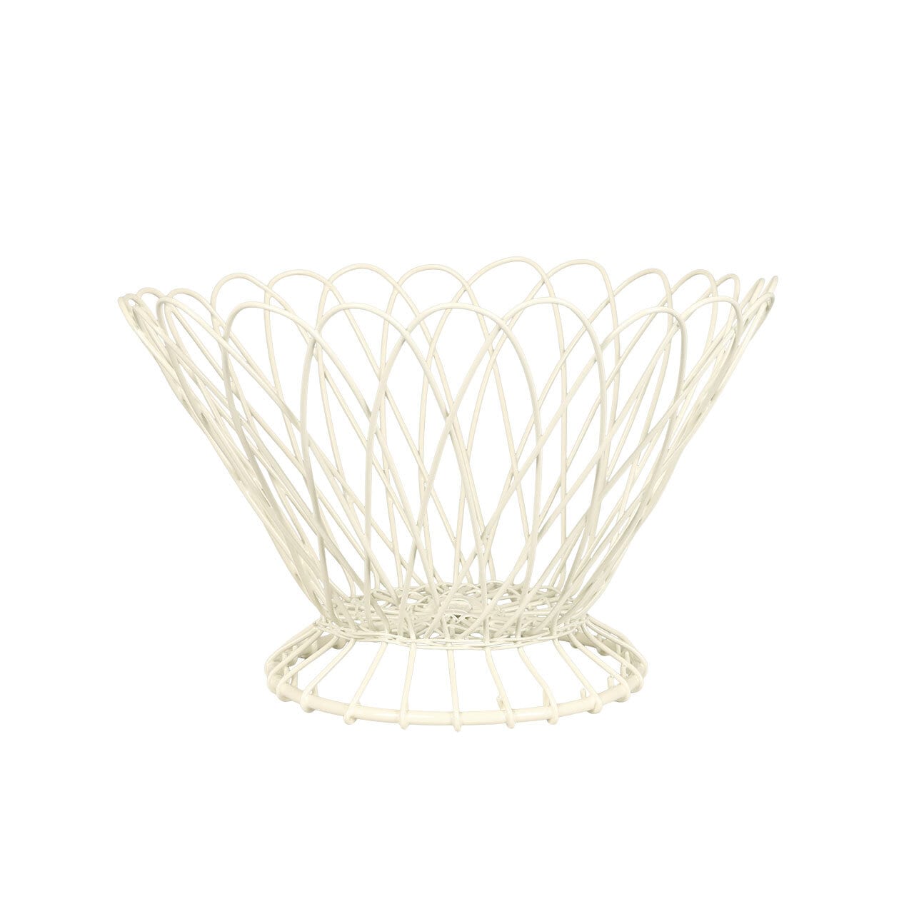 Wire Basket Bowl Off White