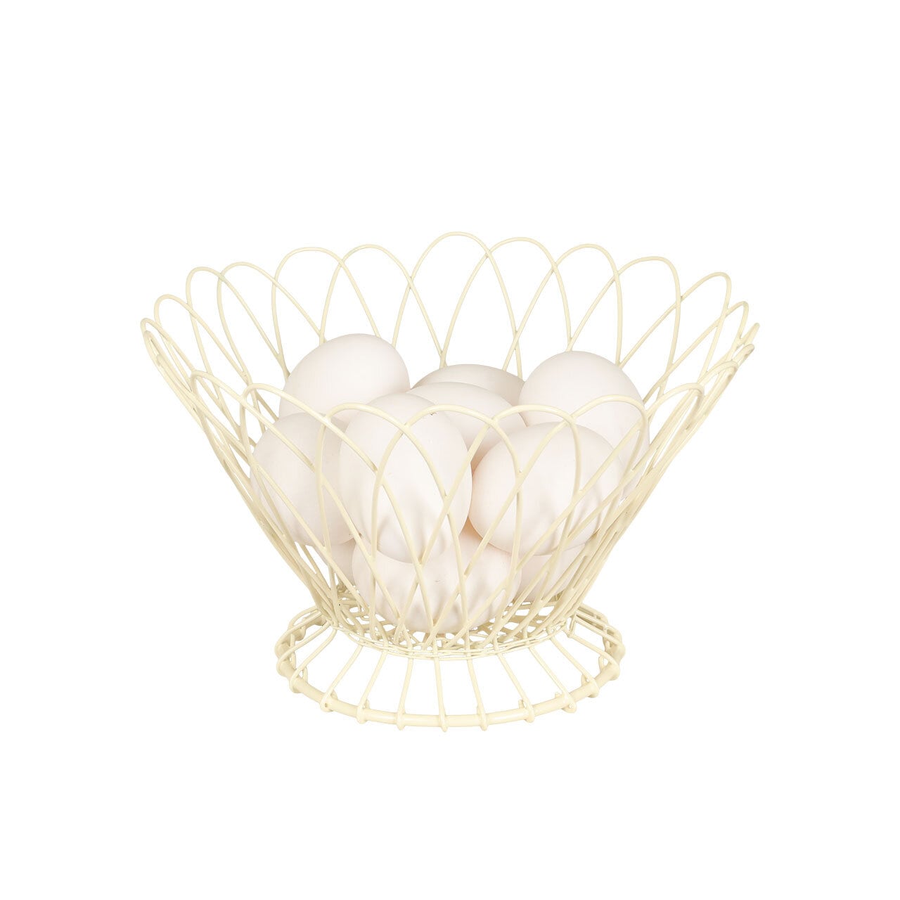 Wire Basket Bowl Off White