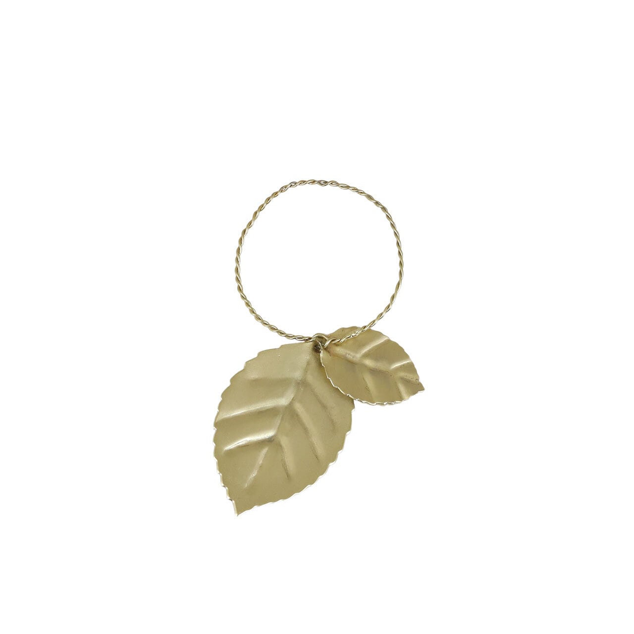 Napkin Ring Leaf Antique Brass