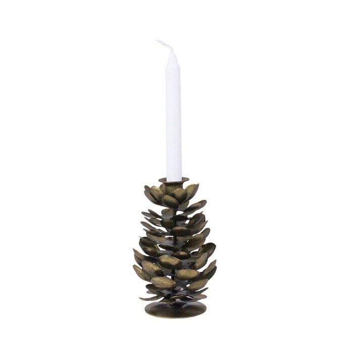 Candle Holder Cone Antique Brass