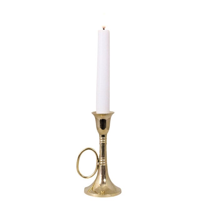Candle Holder Trumpet Brass Low