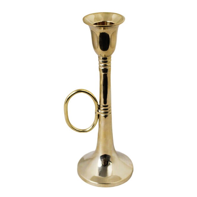 Candle Holder Trumpet Brass Tall