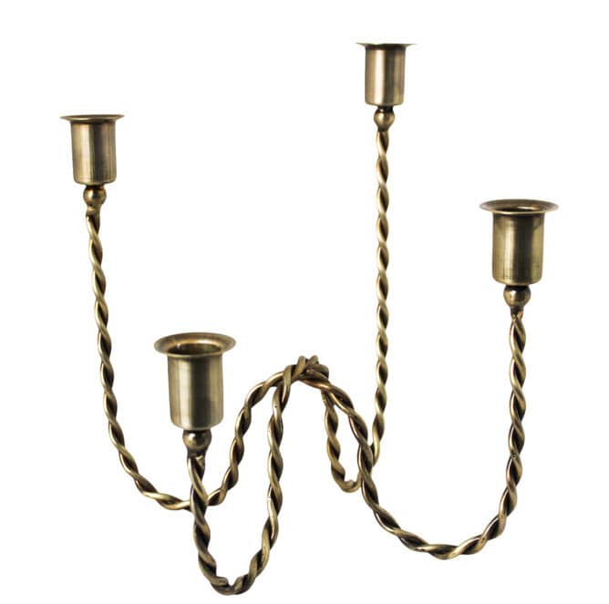 Candle Holder Estelle 4-armed Antique Brass