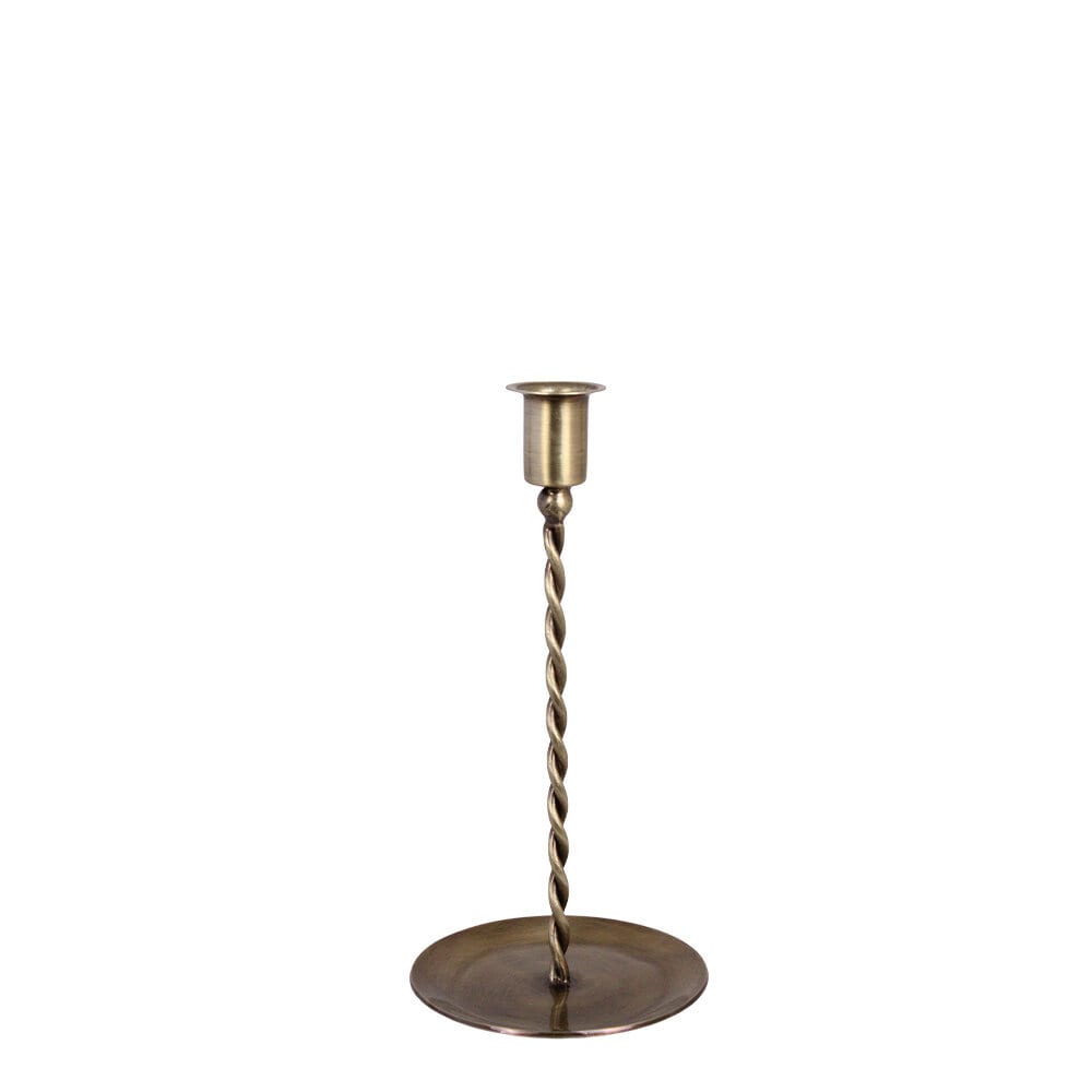 Candle Holder Estelle Antique Brass Low