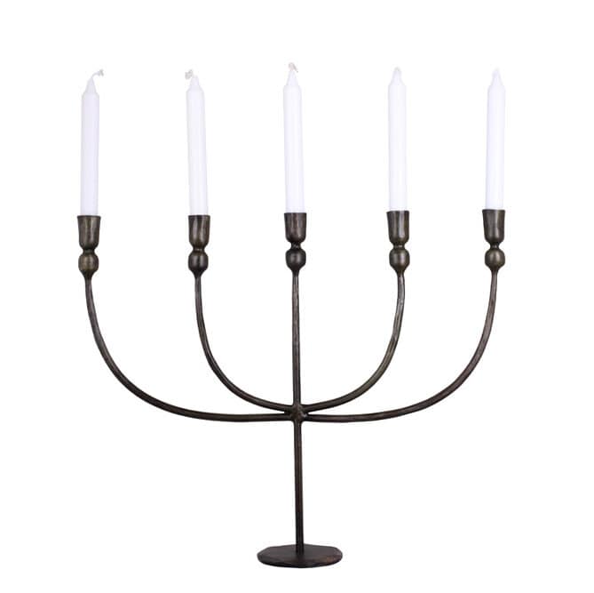 Candle Holder 5 Arms Antique Brass Str mshaga