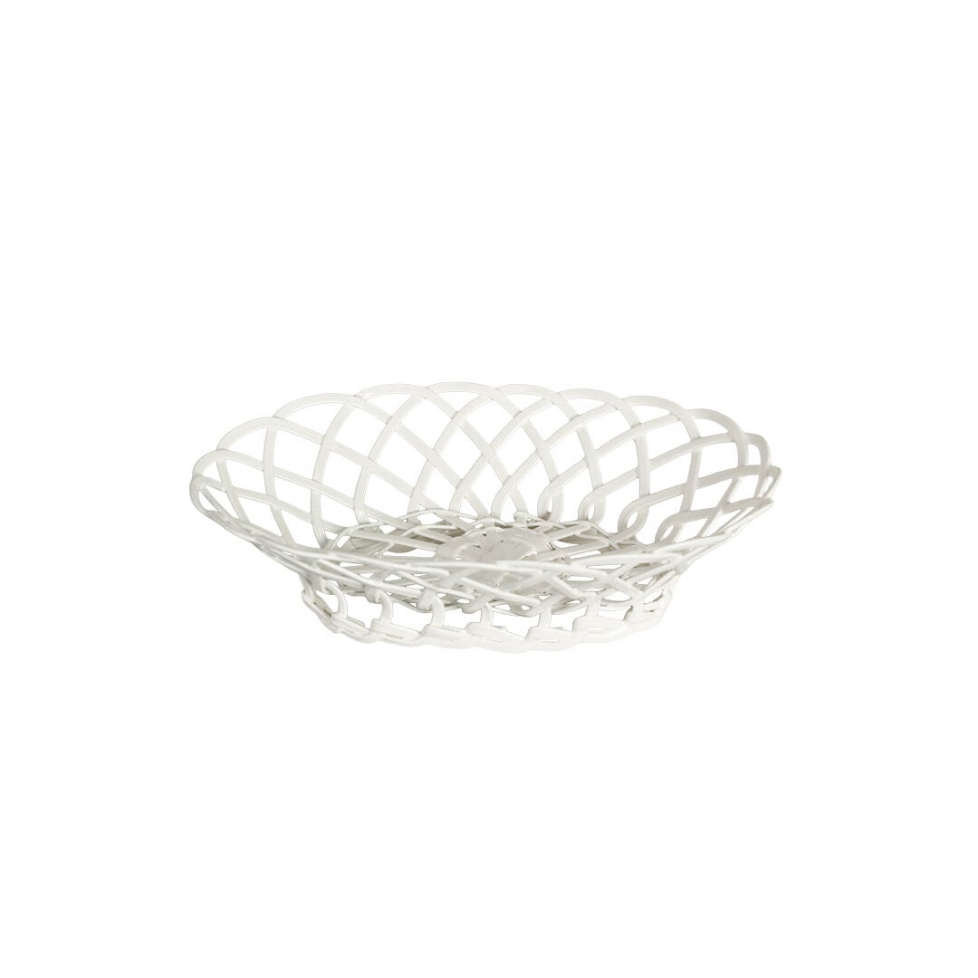 Wire Basket Hildur Oval White Small