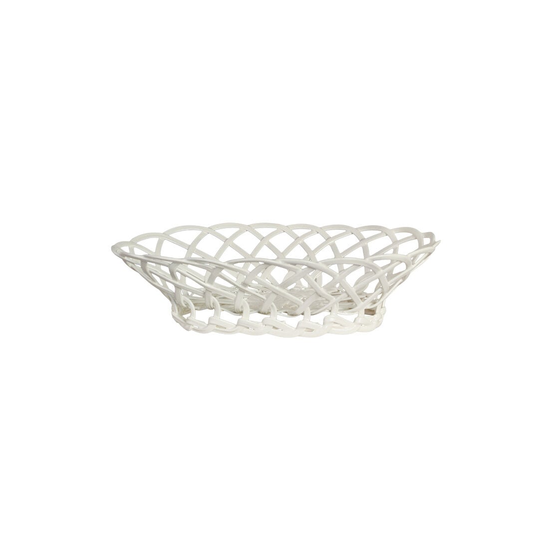 Wire Basket Hildur Oval White Small