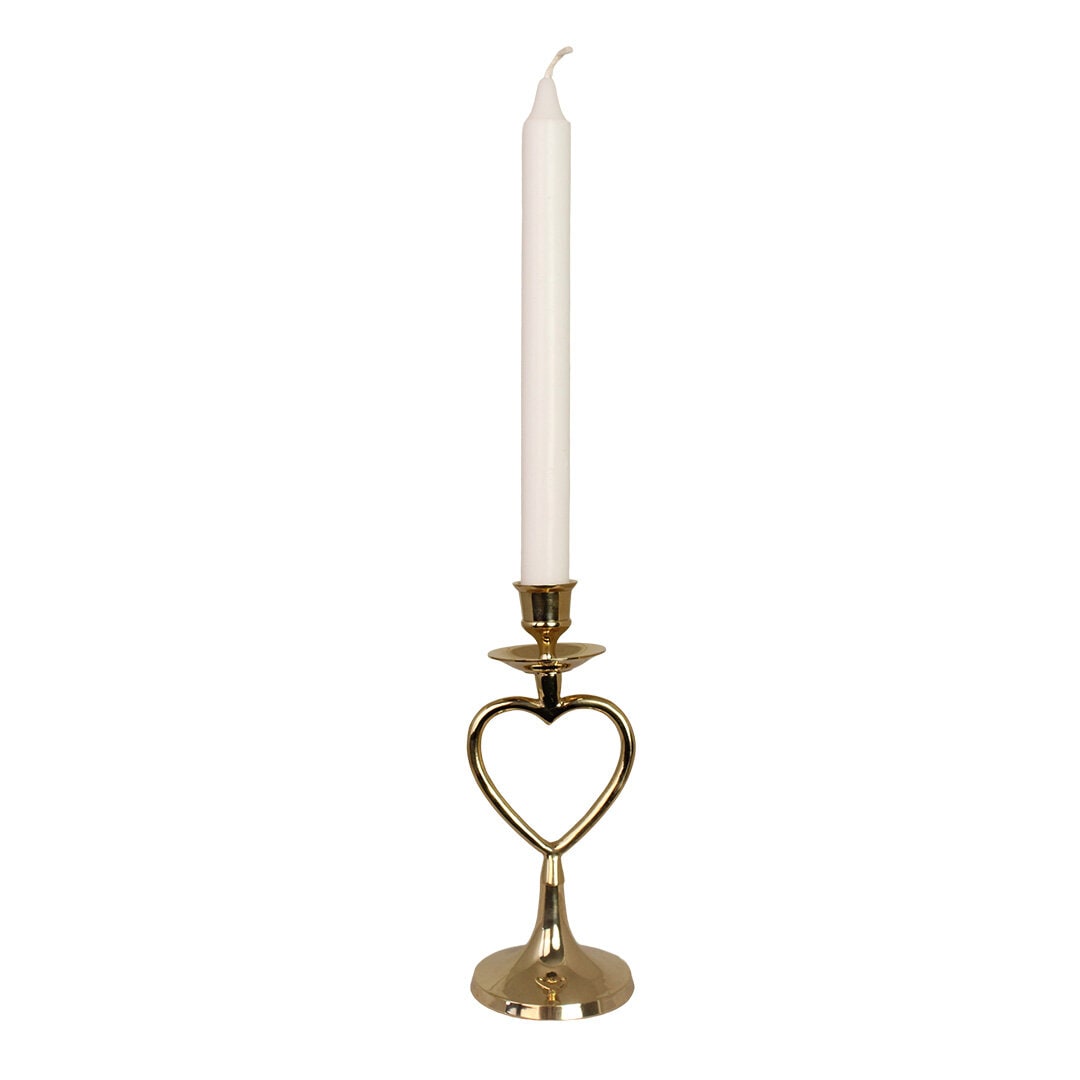 Candle Holder Ewa Heart Brass Large