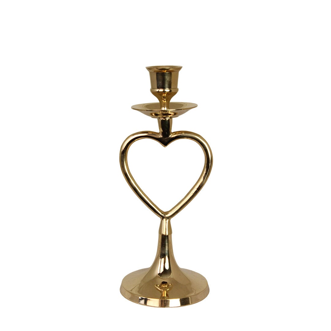 Candle Holder Ewa Heart Brass Large
