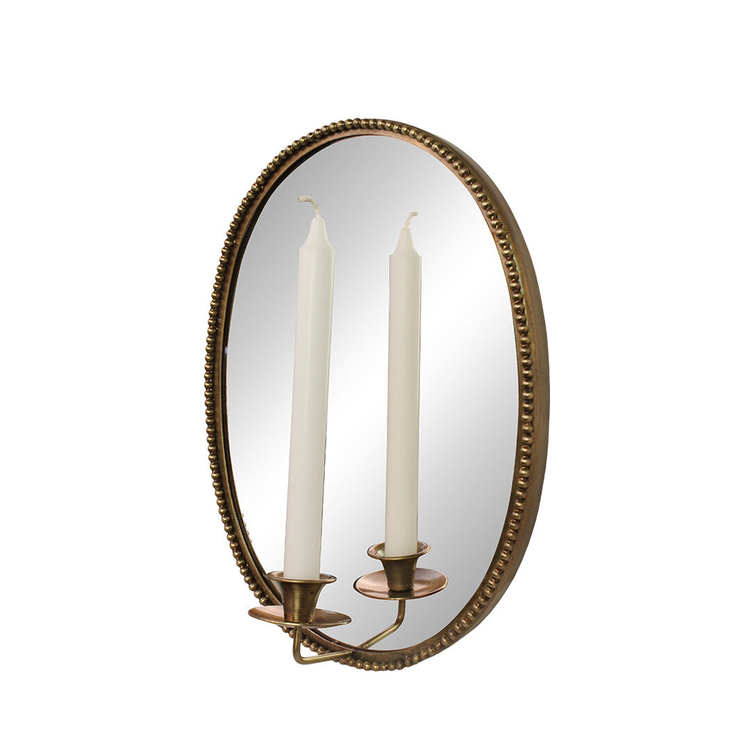 Mirror w. Candle Holder Louise Antique Brass