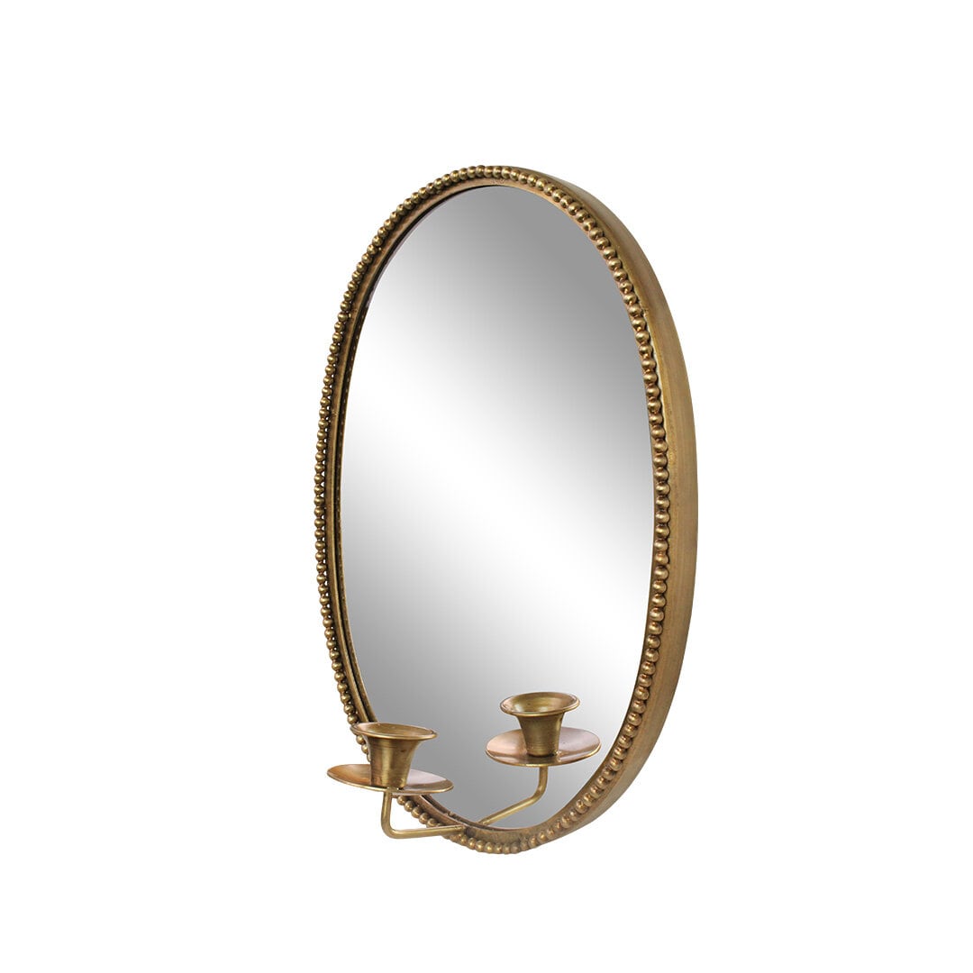 Mirror w. Candle Holder Louise Antique Brass