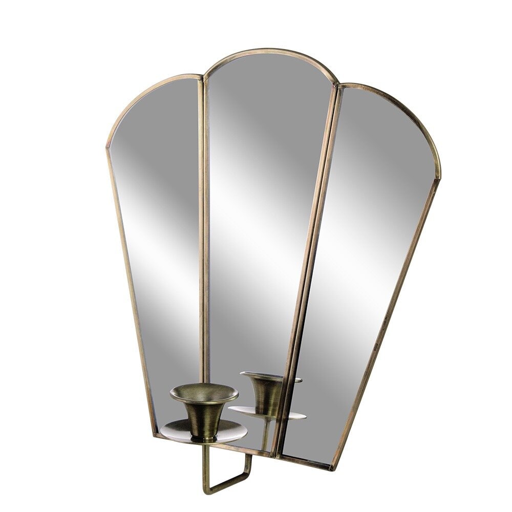 Mirror candle sconce Paula antique brass, single