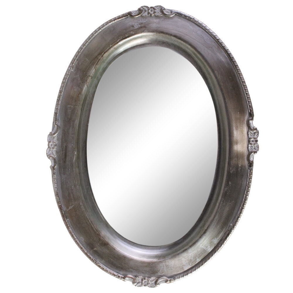 Mirror Hilma Oval - Antique Silver