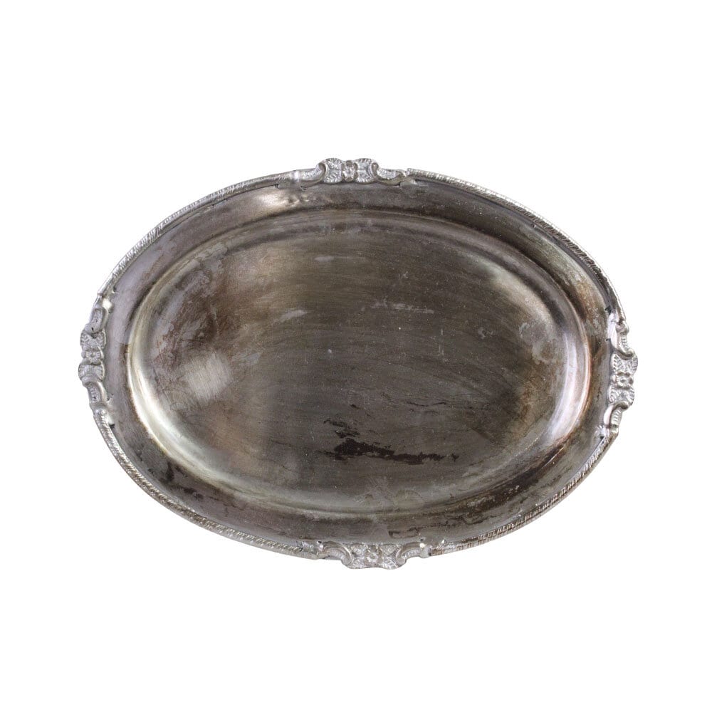 Tray Hilma Oval - Antique Silver, Small