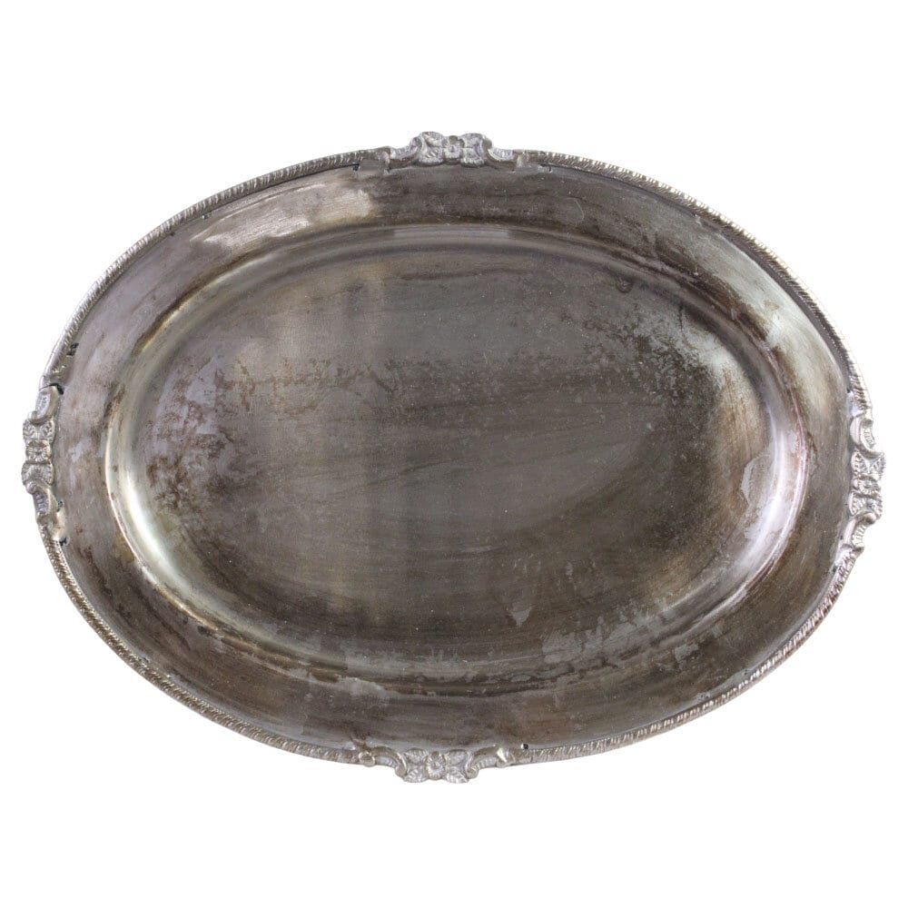 Tray Hilma Oval - Antique Silver, Large