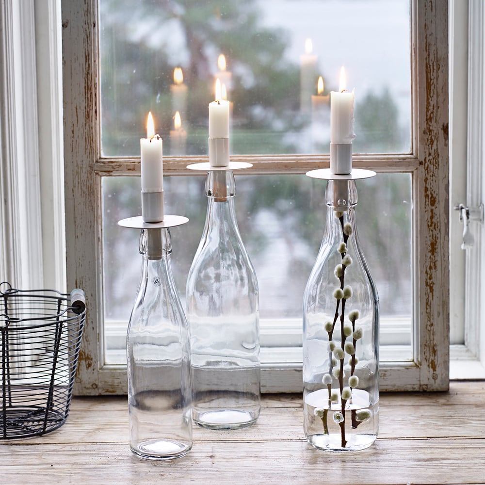 Candle Holder for Bottle White