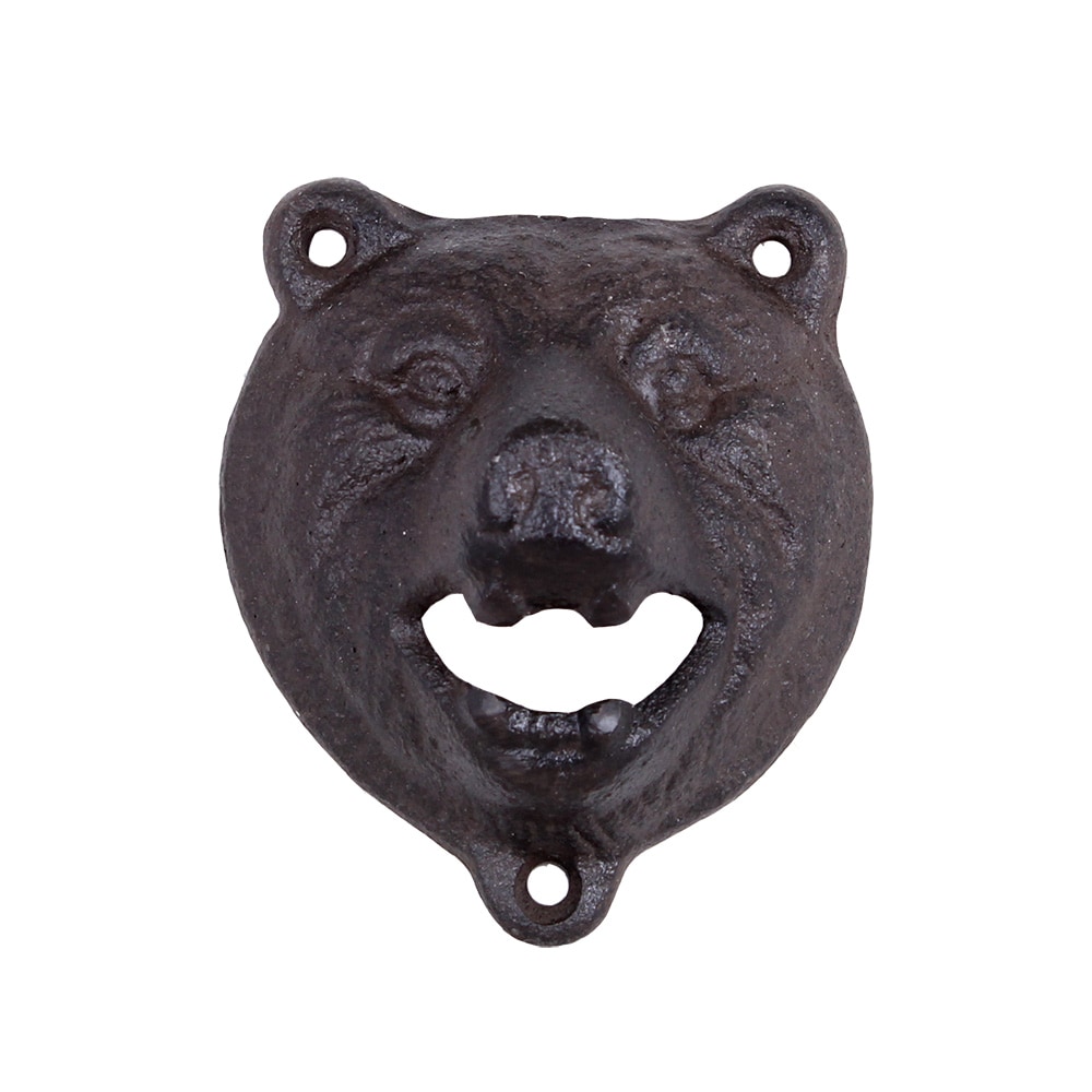 Bottle Opener Bear Iron Antique Brown