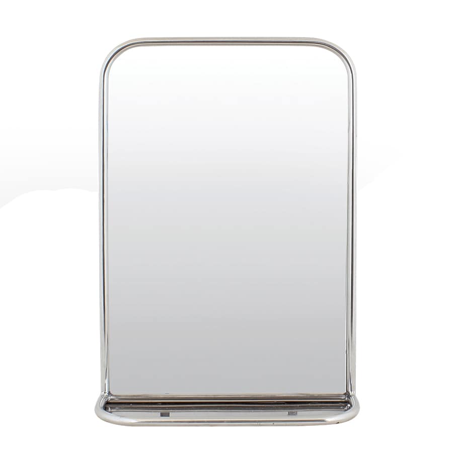 Bathroom Mirror w. Shelf Stainless Steel Small