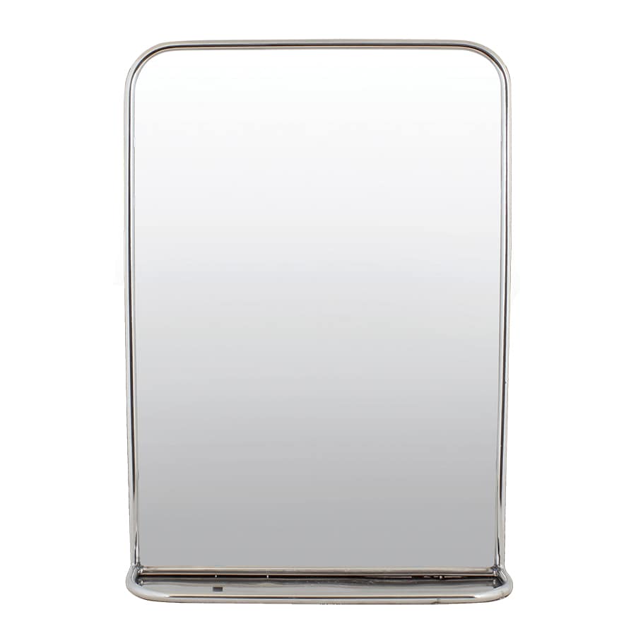 Bathroom Mirror w. Shelf Stainless Steel Large