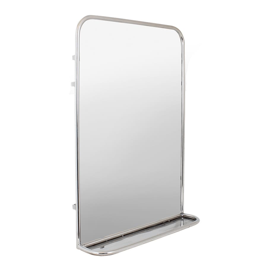 Bathroom Mirror w. Shelf Stainless Steel Large