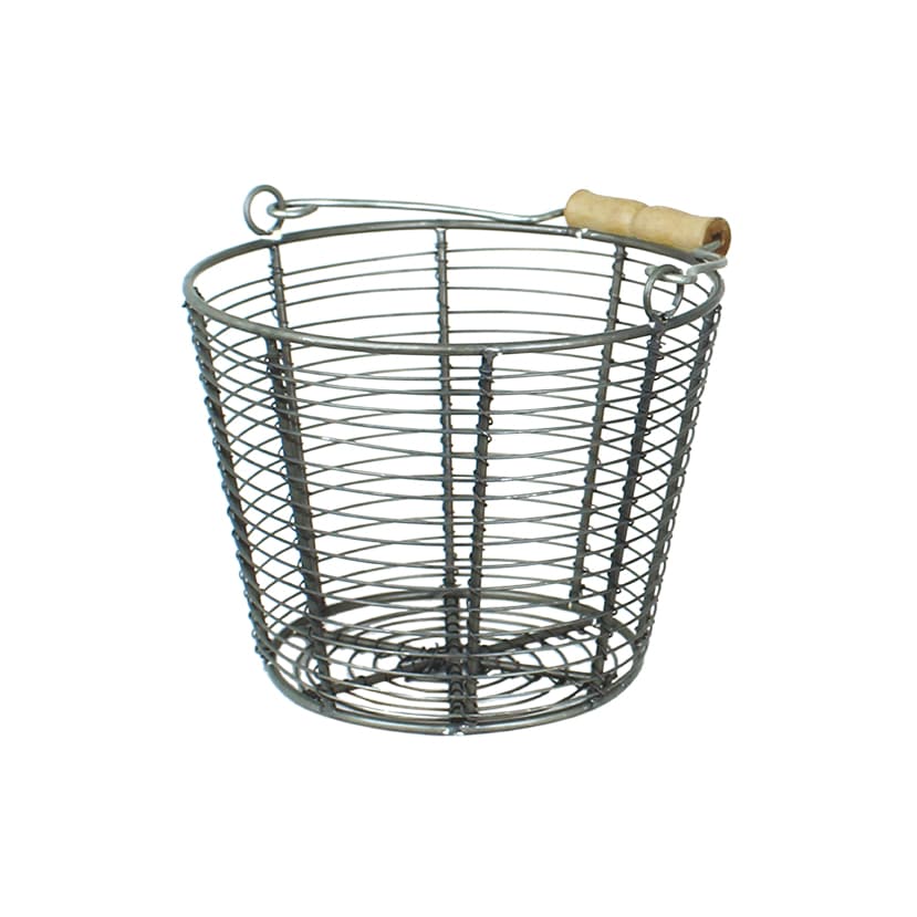 Wire Basket w. Handle Coned Zink Small