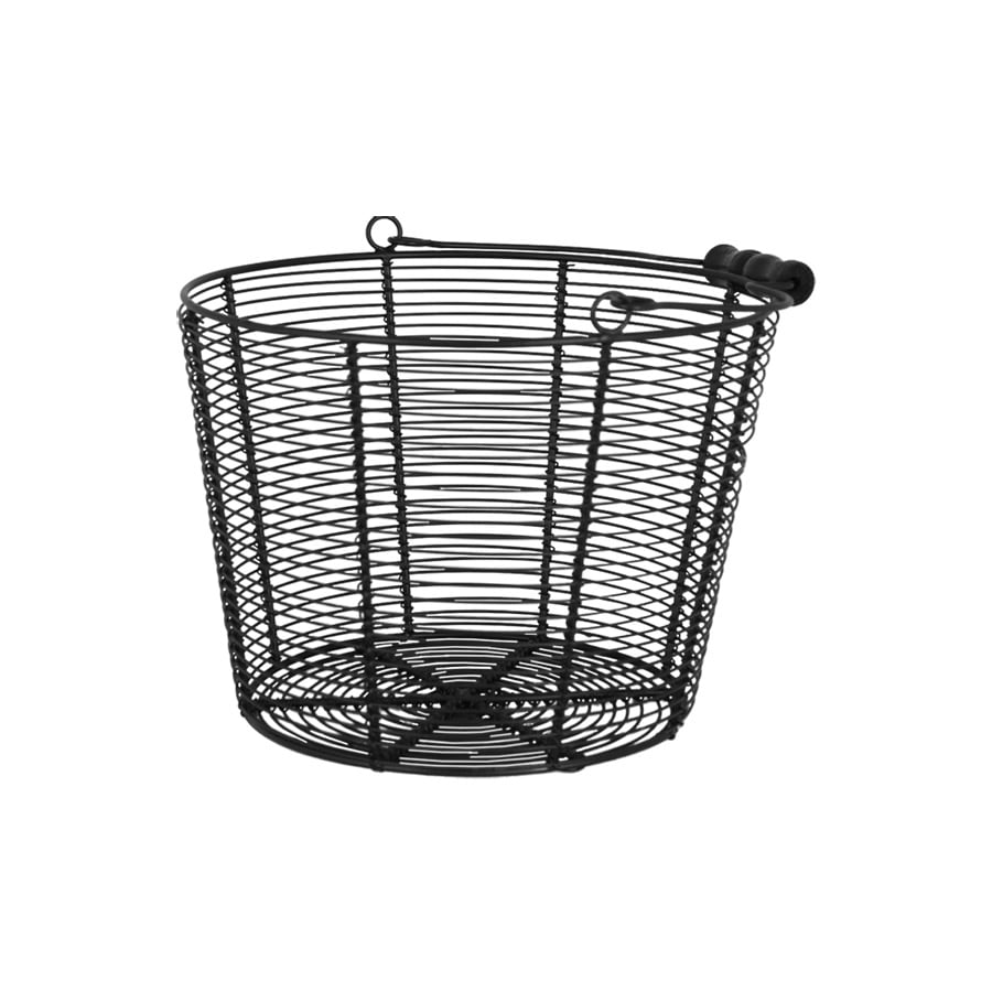 Wire Basket  w. Handle Coned Black Large
