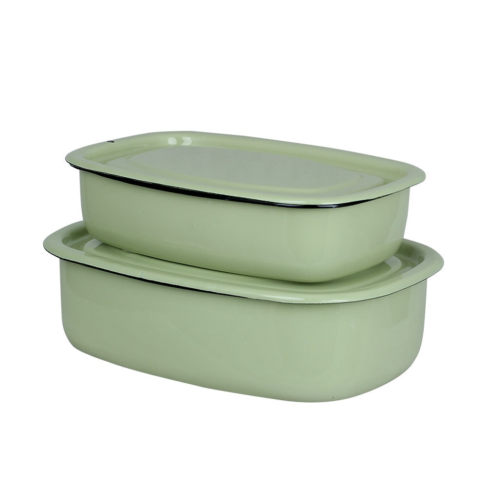 Oven Dish w. Lid Emil´s Enamel 1,5L Green