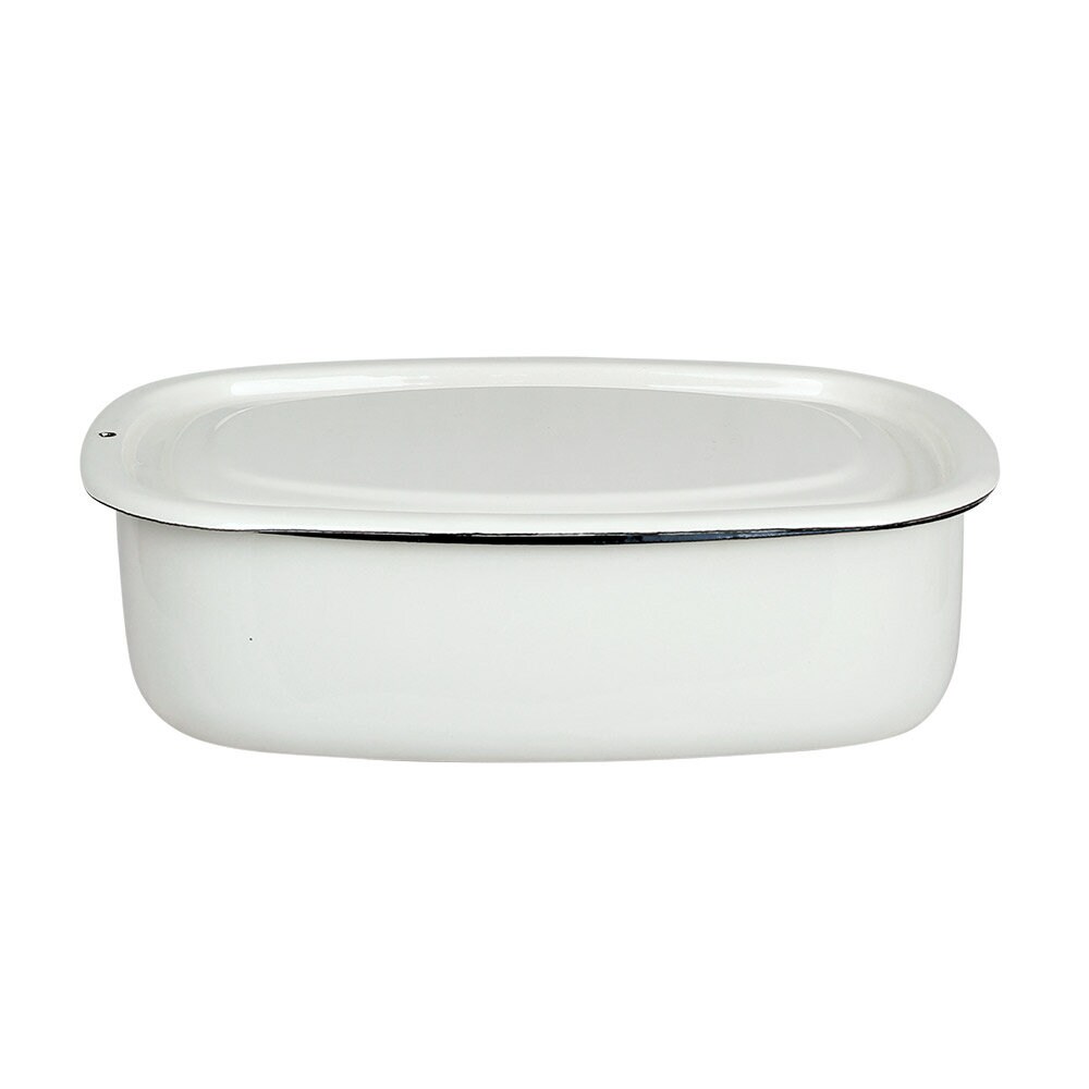 Oven Dish w. Lid Emil´s Enamel 1,5L Offwhite