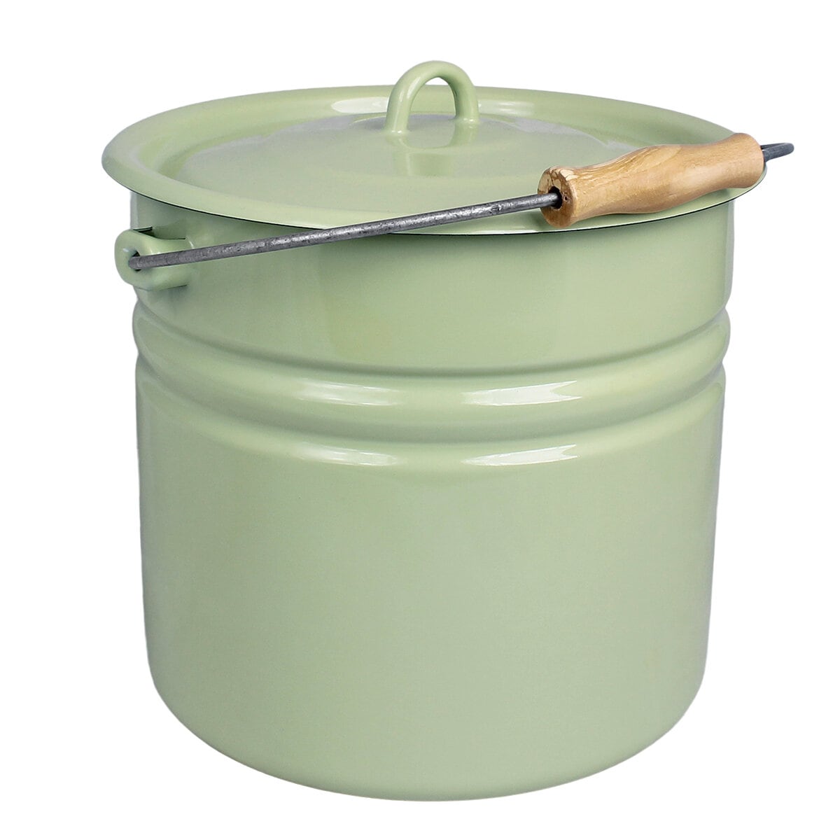 Bucket w. Lid Emil´s Enamel 12L Green