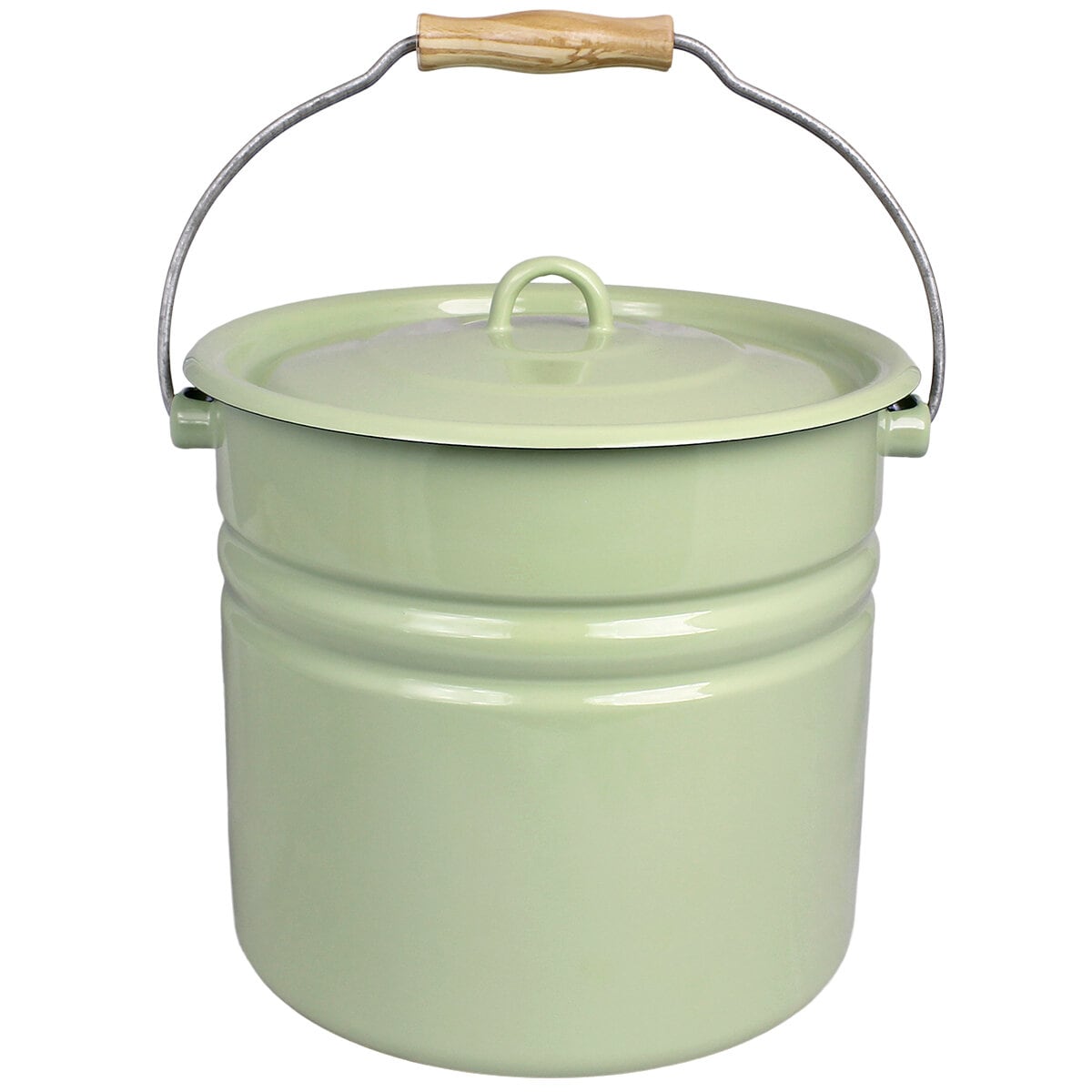 Bucket w. Lid Emil´s Enamel 12L Green