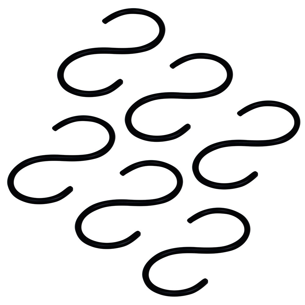 S-Hooks Black 6 pack Large