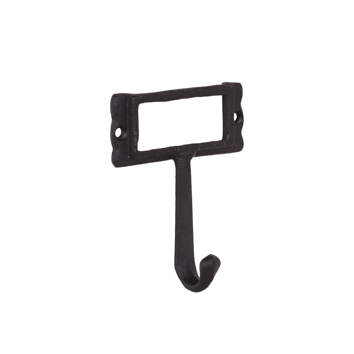 Hook w. Label Holder Cast Iron Black