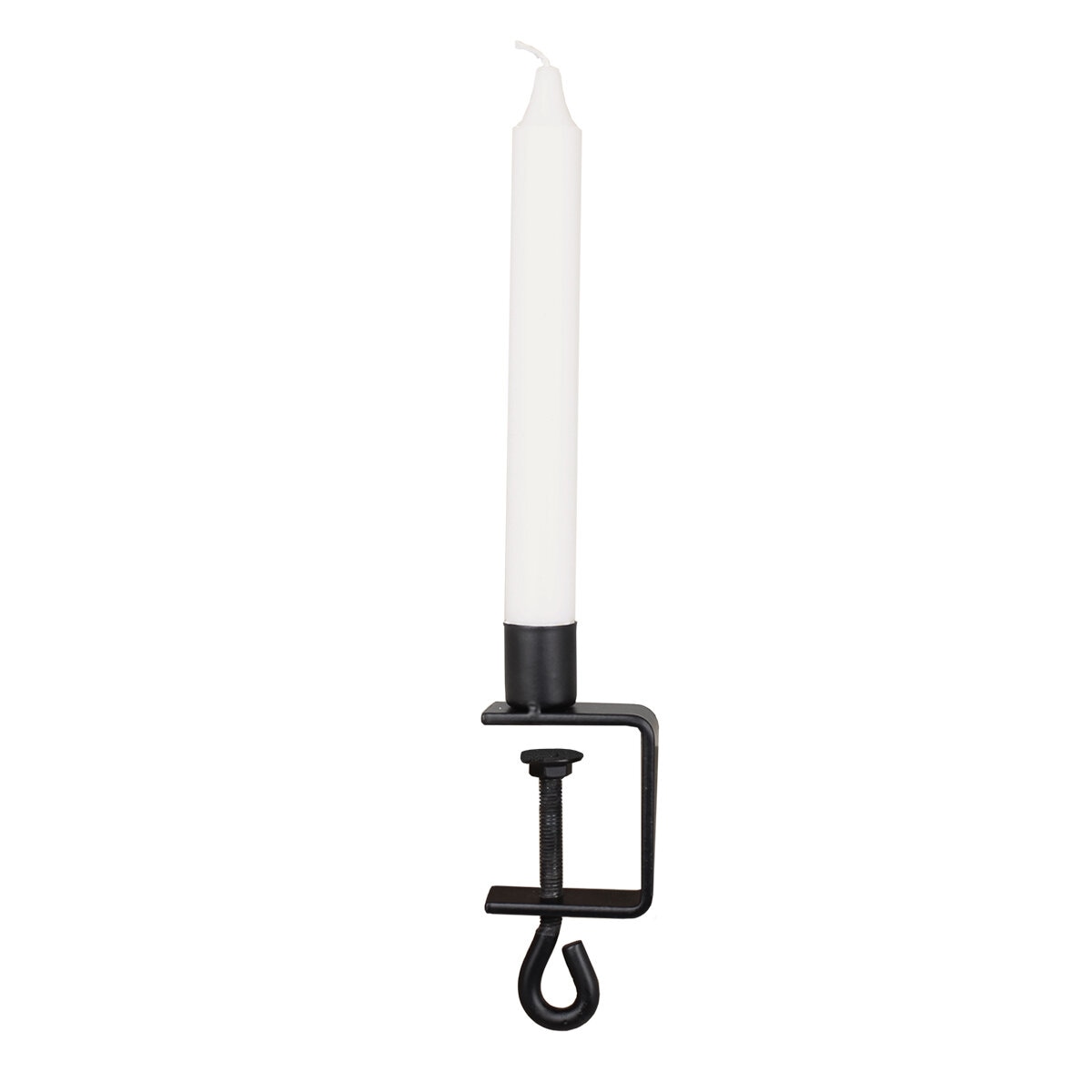 Candle Holder w. Screw Black Small