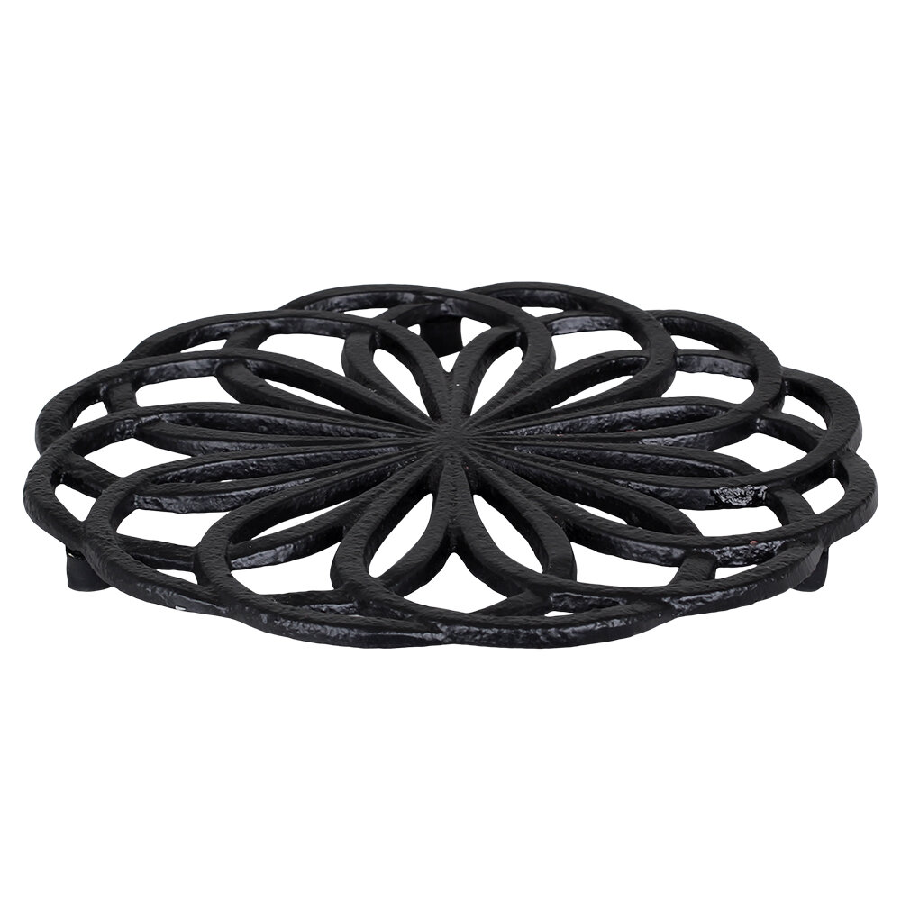 Trivet Flower Cast Iron Black