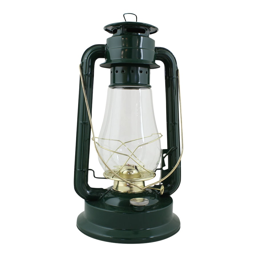 Hurricane Lantern Green/Brass Large